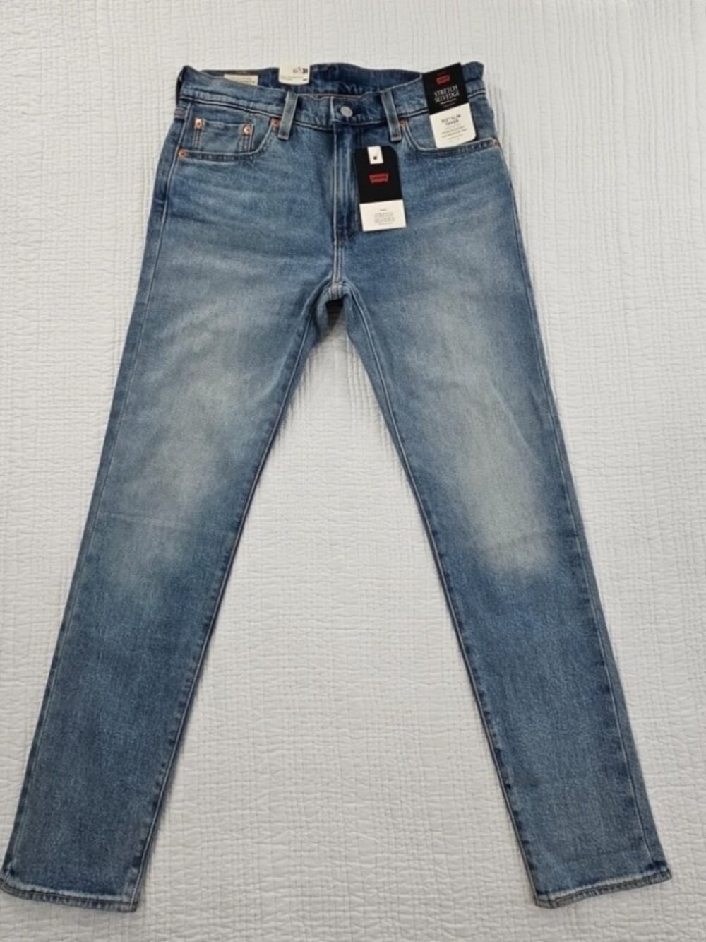 Levi's Premium 512 Slim Taper Men's 30x32 Selvedge Blue Denim Jeans Stretch NEW
